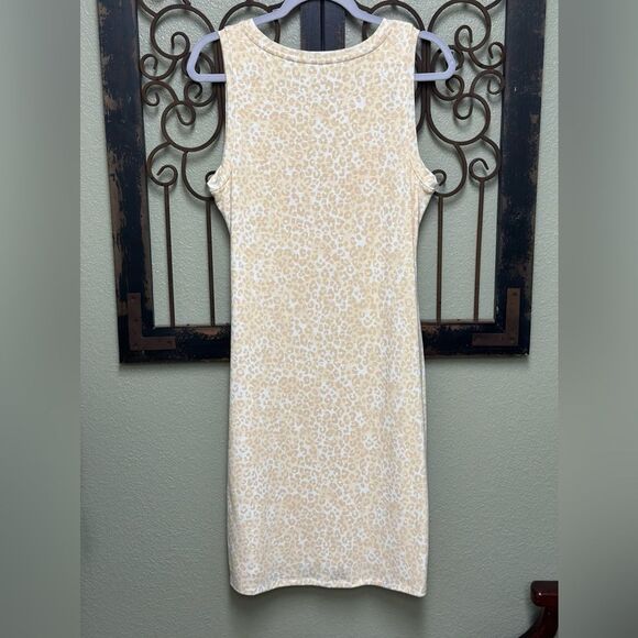 Nine West yellow leopard sleeveless midi dress - Picture 2 of 4